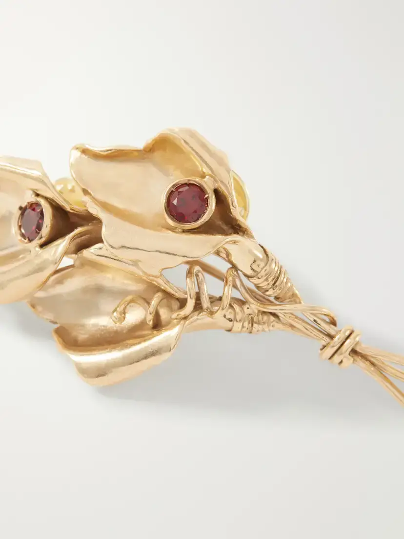 Le Sundial Veiled Bloom Gold-plated Bronze Brooch | Thumbnail 4 Le Sundial Veiled Bloom Gold-plated Bronze Brooch | Thumbnail 4