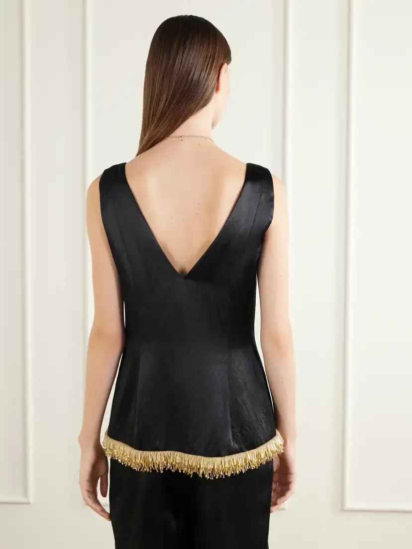 Abadia Kaia Bead-embellished Satin Blouse | Thumbnail 3 Abadia Kaia Bead-embellished Satin Blouse | Thumbnail 3