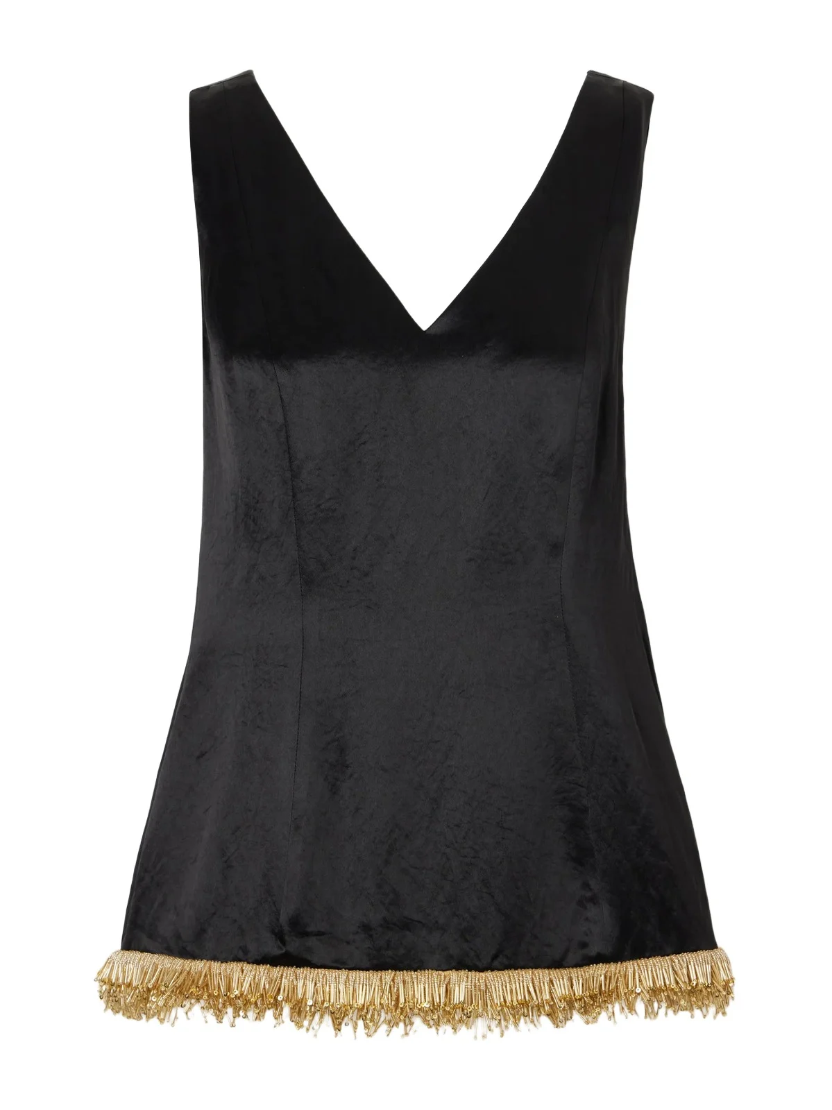 Abadia Kaia Bead-embellished Satin Blouse