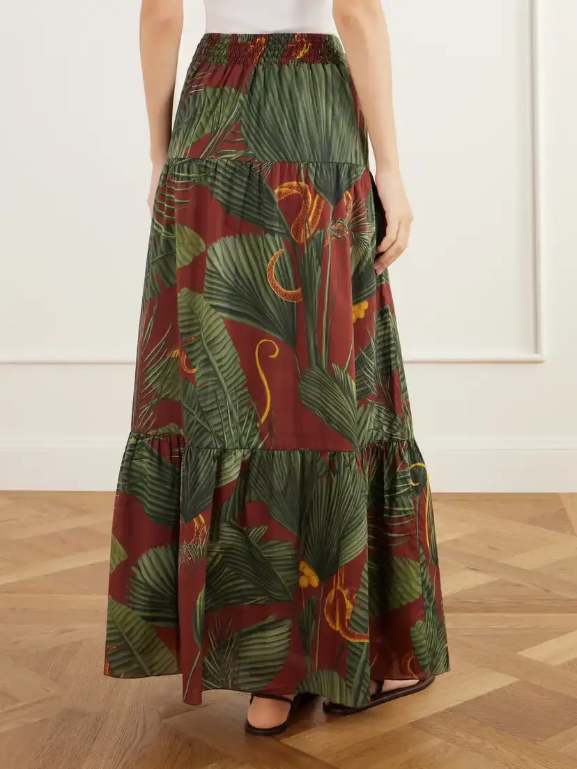Johanna Ortiz Territorio Atemporal Tiered Printed Cotton-voile Maxi Skirt | Thumbnail 3 Johanna Ortiz Territorio Atemporal Tiered Printed Cotton-voile Maxi Skirt | Thumbnail 3