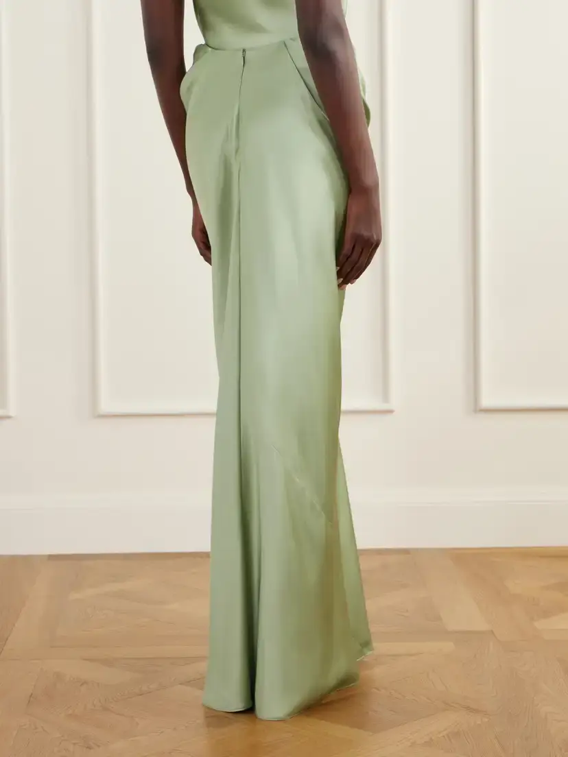 Heirlome Cleo Draped Silk-satin Maxi Skirt | Thumbnail 3