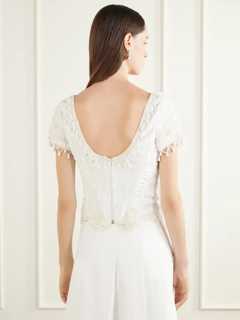 ANNA SUI Bead-embellished Velvet Corset Top | Thumbnail 3 ANNA SUI Bead-embellished Velvet Corset Top | Thumbnail 3