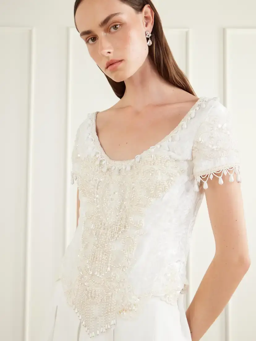 ANNA SUI Bead-embellished Velvet Corset Top | Thumbnail 4 ANNA SUI Bead-embellished Velvet Corset Top | Thumbnail 4