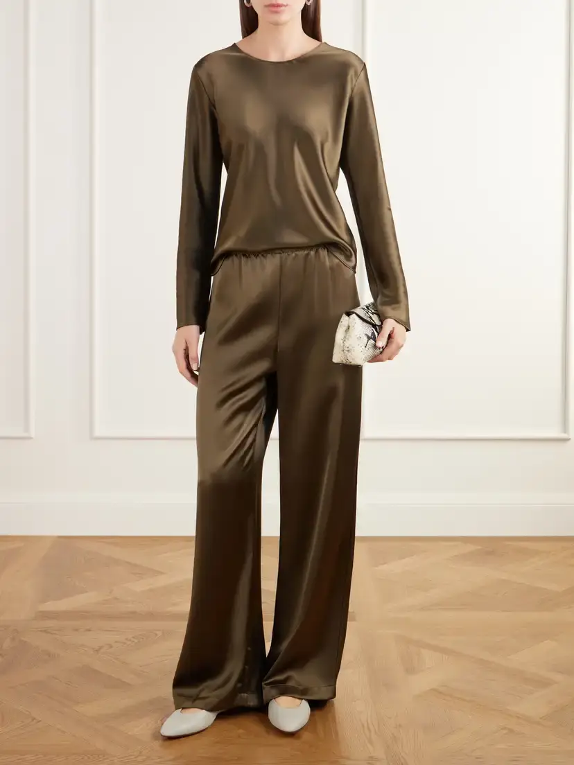 LESET Barb Draped Satin Blouse | Thumbnail 2 LESET Barb Draped Satin Blouse | Thumbnail 2