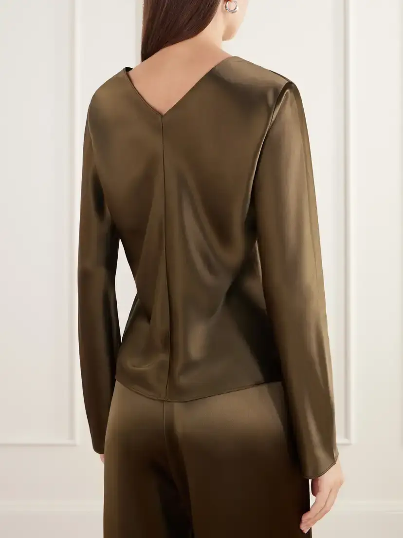 LESET Barb Draped Satin Blouse | Thumbnail 4 LESET Barb Draped Satin Blouse | Thumbnail 4