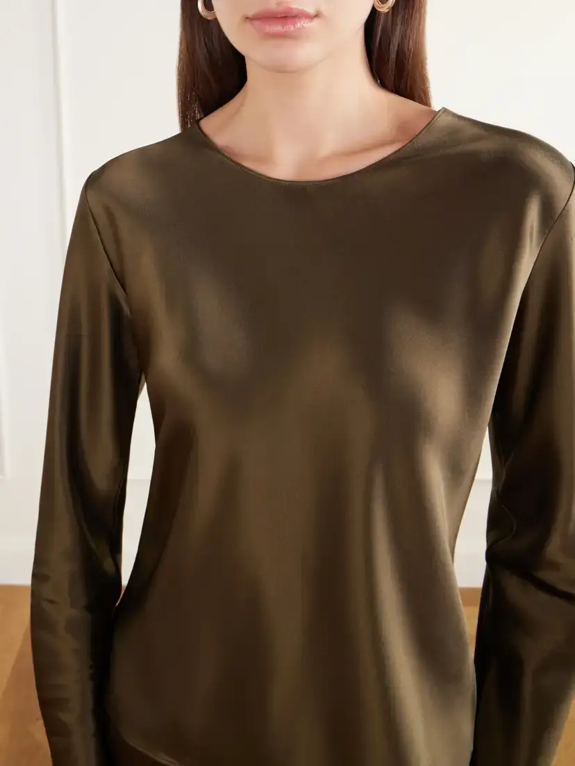 LESET Barb Draped Satin Blouse | Thumbnail 5 LESET Barb Draped Satin Blouse | Thumbnail 5
