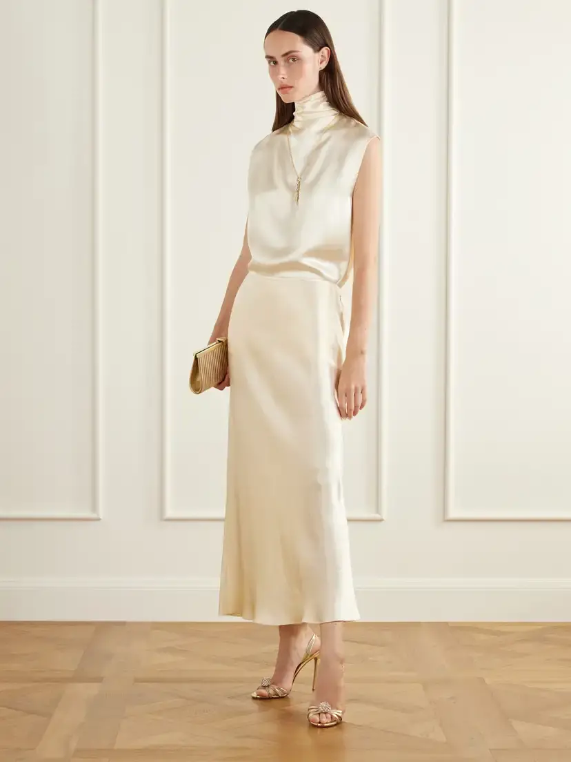 FFORME Cori Satin Midi Skirt | Thumbnail 2