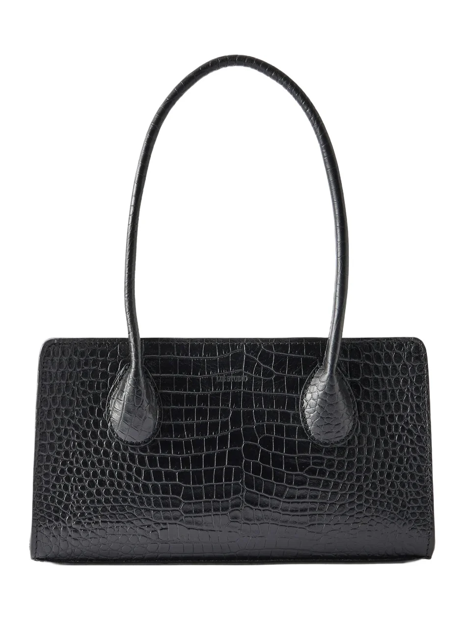LIÉ STUDIO The Lou Croc-effect Leather Shoulder Bag