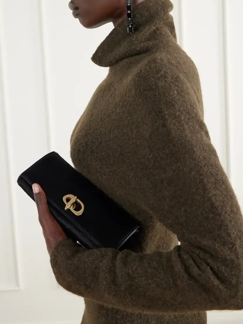 AMANU The Tanzania Leather-trimmed Calf-hair Clutch | Thumbnail 2 AMANU The Tanzania Leather-trimmed Calf-hair Clutch | Thumbnail 2