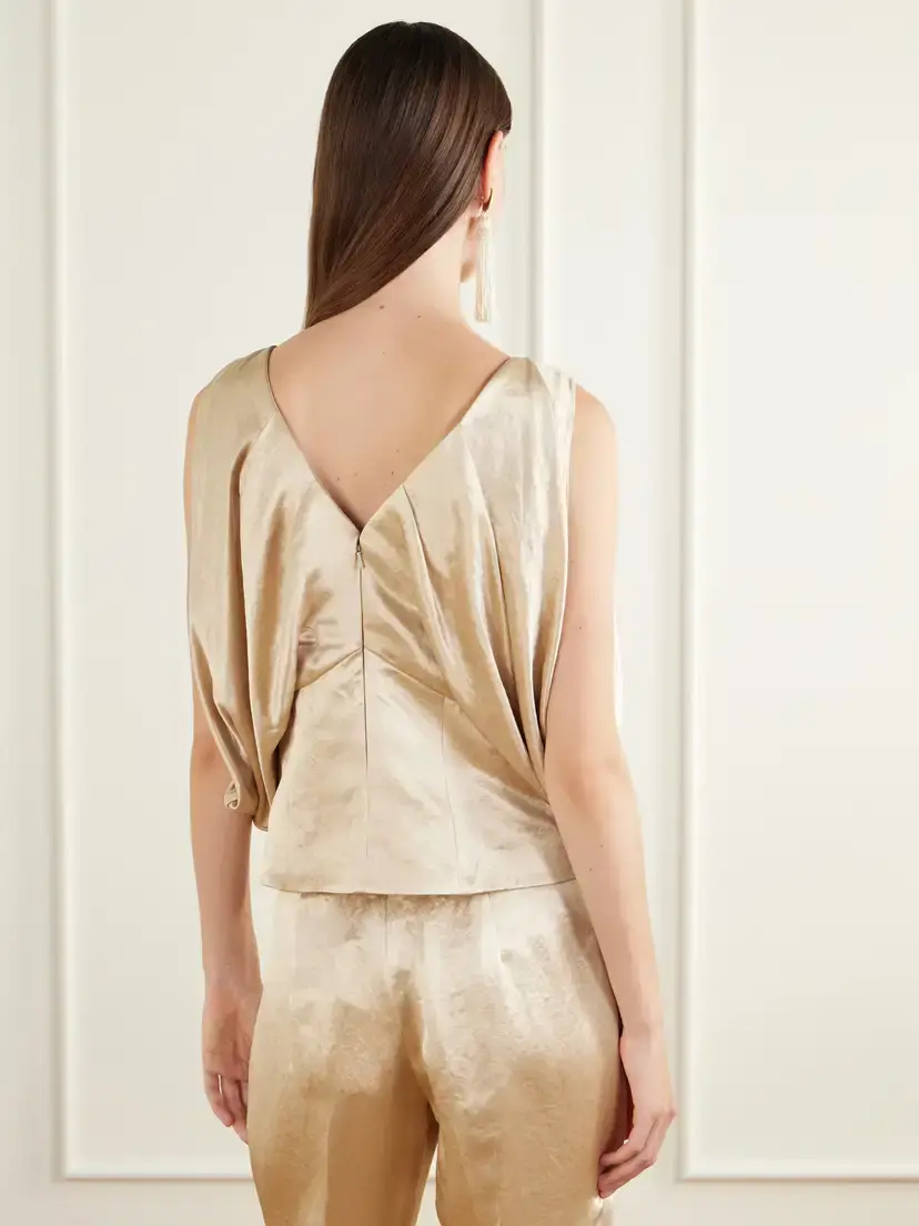 Abadia Laila Pleated Satin Blouse | Thumbnail 4 Abadia Laila Pleated Satin Blouse | Thumbnail 4