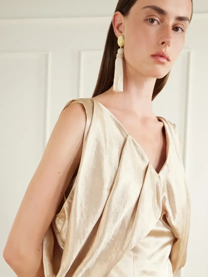Abadia Laila Pleated Satin Blouse | Thumbnail 5 Abadia Laila Pleated Satin Blouse | Thumbnail 5