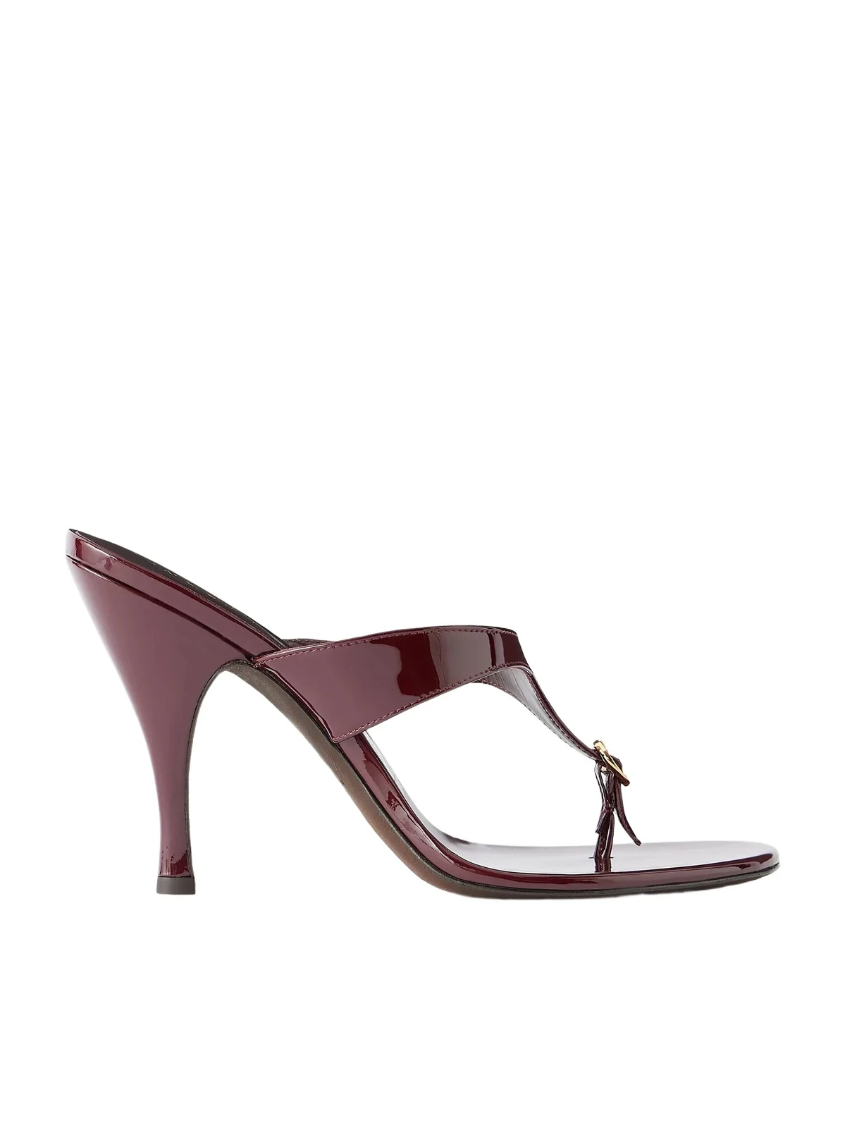 Herbert Levine Kiss & Tell 100 Buckle-detailed Patent-leather Thong Sandals
