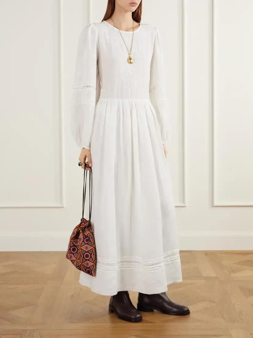 La DoubleJ Drawstring Leather-trimmed Jacquard-knit Clutch | Thumbnail 3