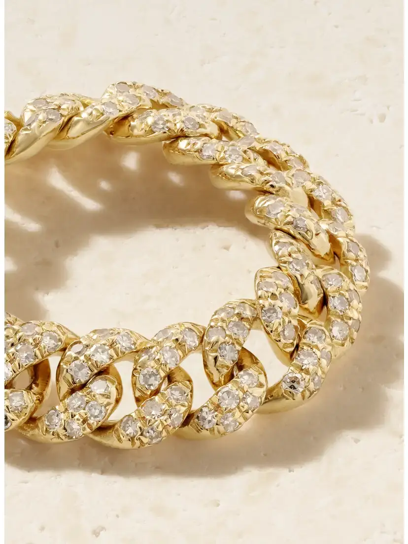 SHAY Mini Link 18-karat Gold Diamond Ring | Thumbnail 3