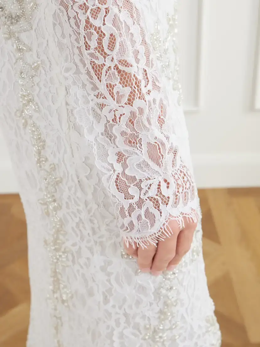 Clio Peppiatt Sylvia Bead-embellished Floral-lace Gown | Thumbnail 5