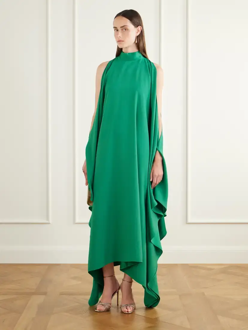 Taller Marmo Draped Crepe Maxi Dress | Thumbnail 2