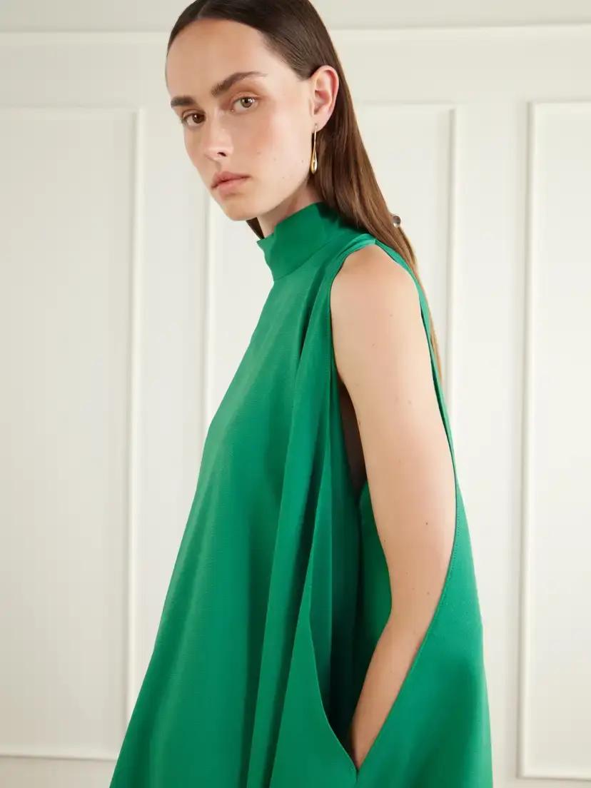 Taller Marmo Draped Crepe Maxi Dress | Thumbnail 4