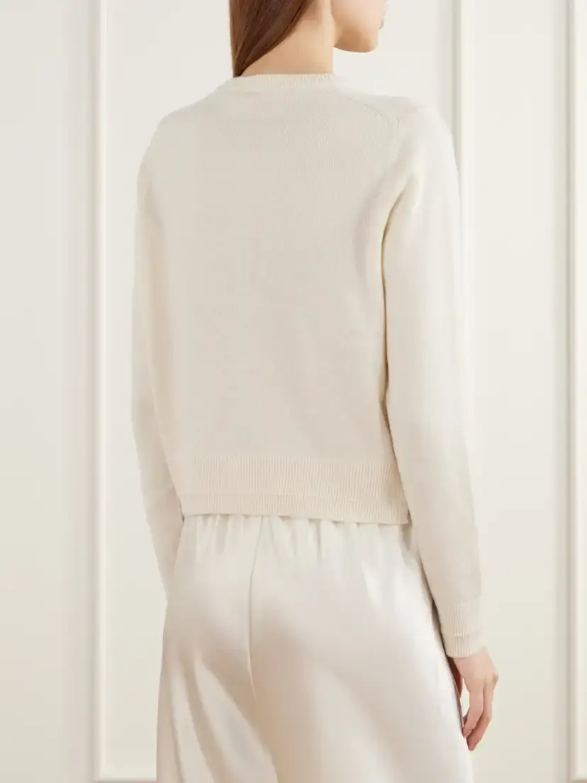 Maria McManus Cropped Cashmere And Cotton-blend Cardigan - Neutrals | Thumbnail 3