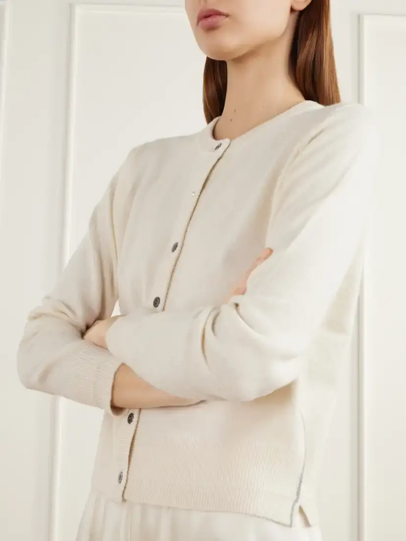 Maria McManus Cropped Cashmere And Cotton-blend Cardigan - Neutrals | Thumbnail 4