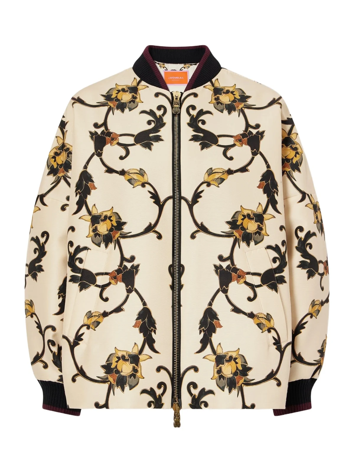 Brooklyn Floral-print Rib-trimmed Wool-blend Cady Jacket