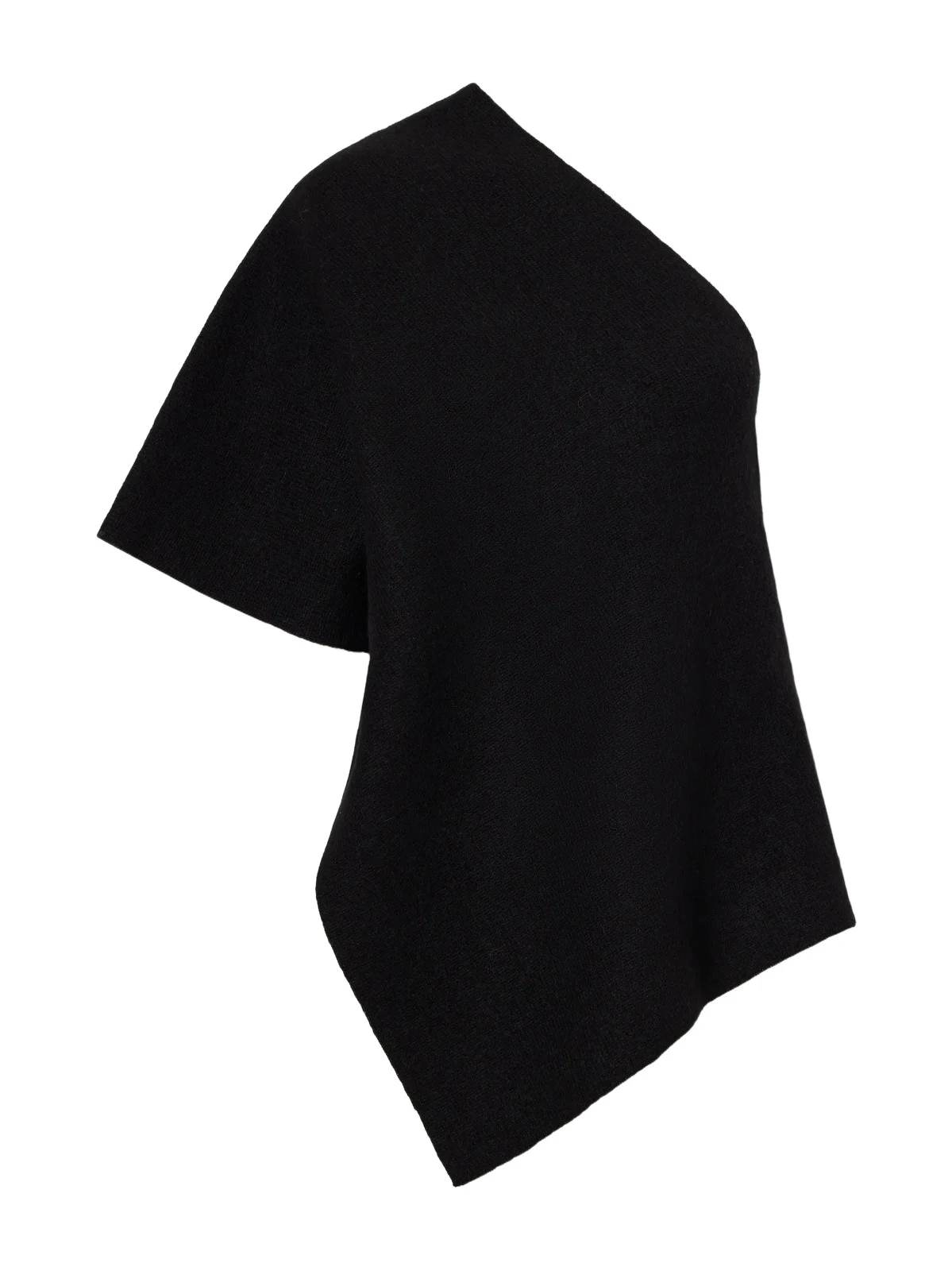 Lauren Manoogian Manta One-shoulder Asymmetric Merino Wool, Alpaca And Cotton-blend Blouse - Black