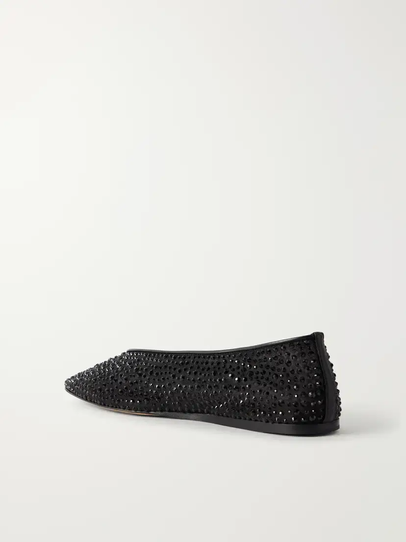 Le Monde Béryl Luna Crystal-embellished Mesh Ballet Flats | Thumbnail 3