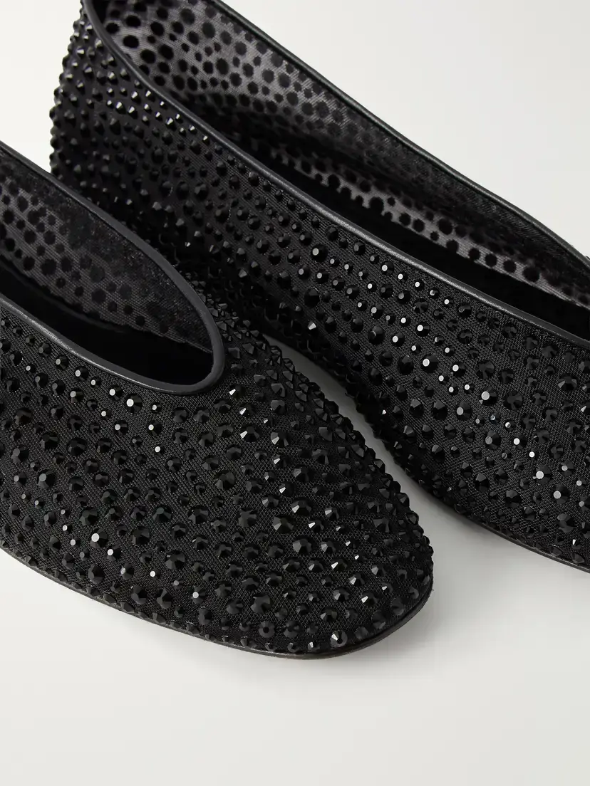 Le Monde Béryl Luna Crystal-embellished Mesh Ballet Flats | Thumbnail 5