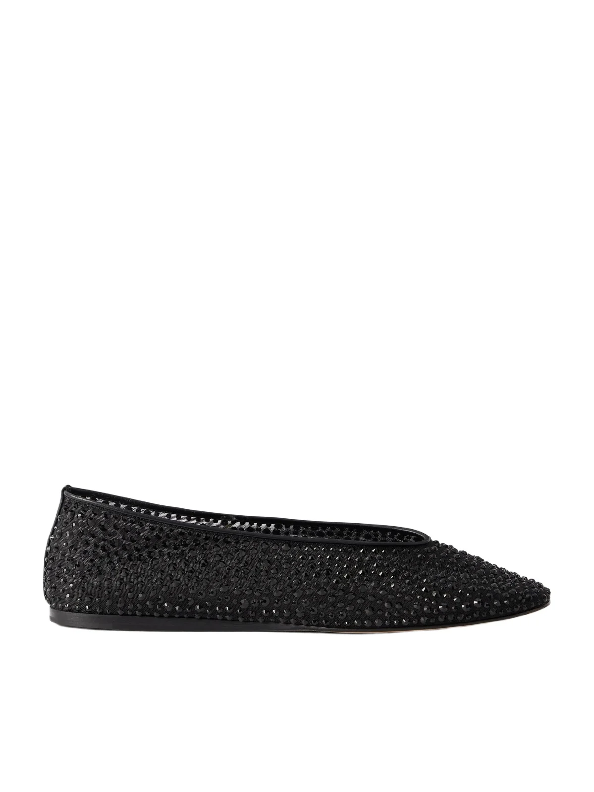 Le Monde Béryl Luna Crystal-embellished Mesh Ballet Flats