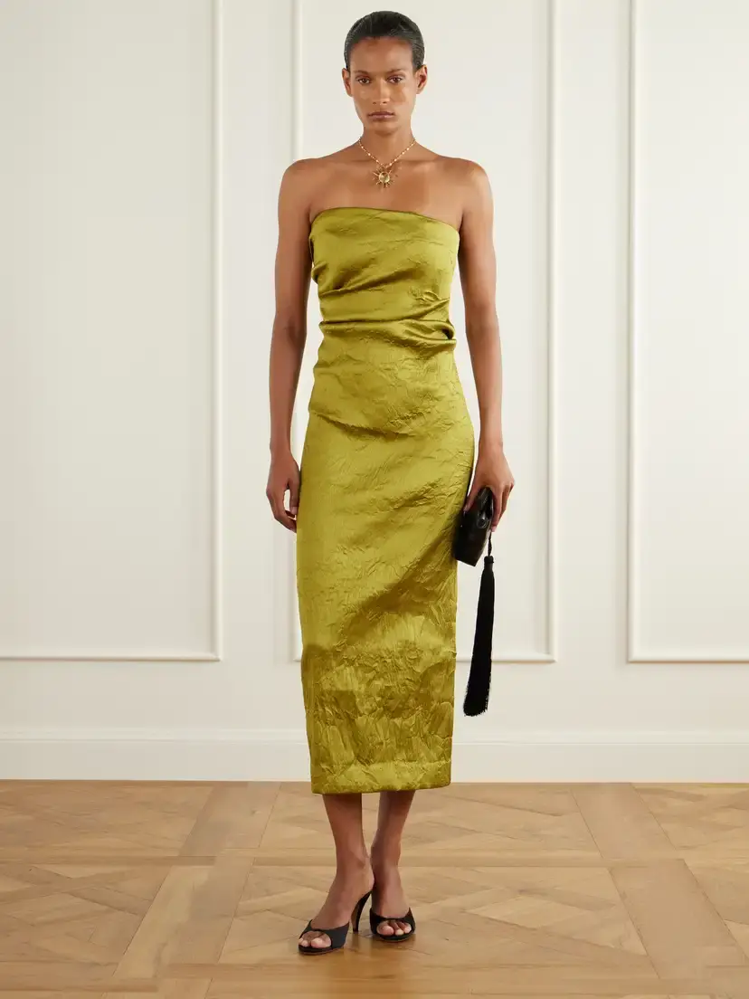 Tove Kezia Draped Crinkled Satin Midi Dress | Thumbnail 2 Tove Kezia Draped Crinkled Satin Midi Dress | Thumbnail 2