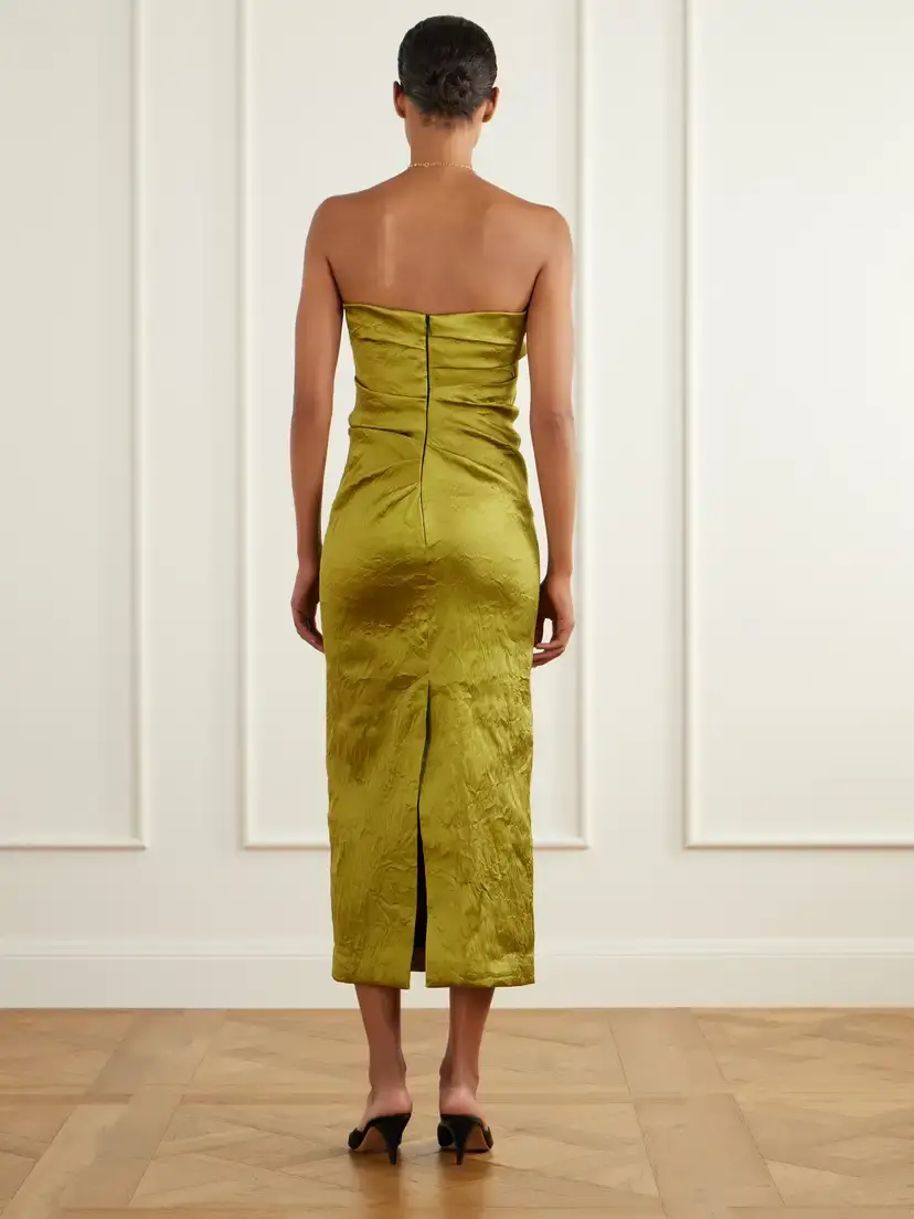 Tove Kezia Draped Crinkled Satin Midi Dress | Thumbnail 3 Tove Kezia Draped Crinkled Satin Midi Dress | Thumbnail 3