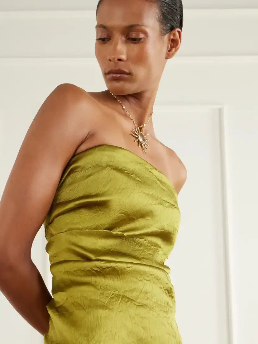 Tove Kezia Draped Crinkled Satin Midi Dress | Thumbnail 4 Tove Kezia Draped Crinkled Satin Midi Dress | Thumbnail 4