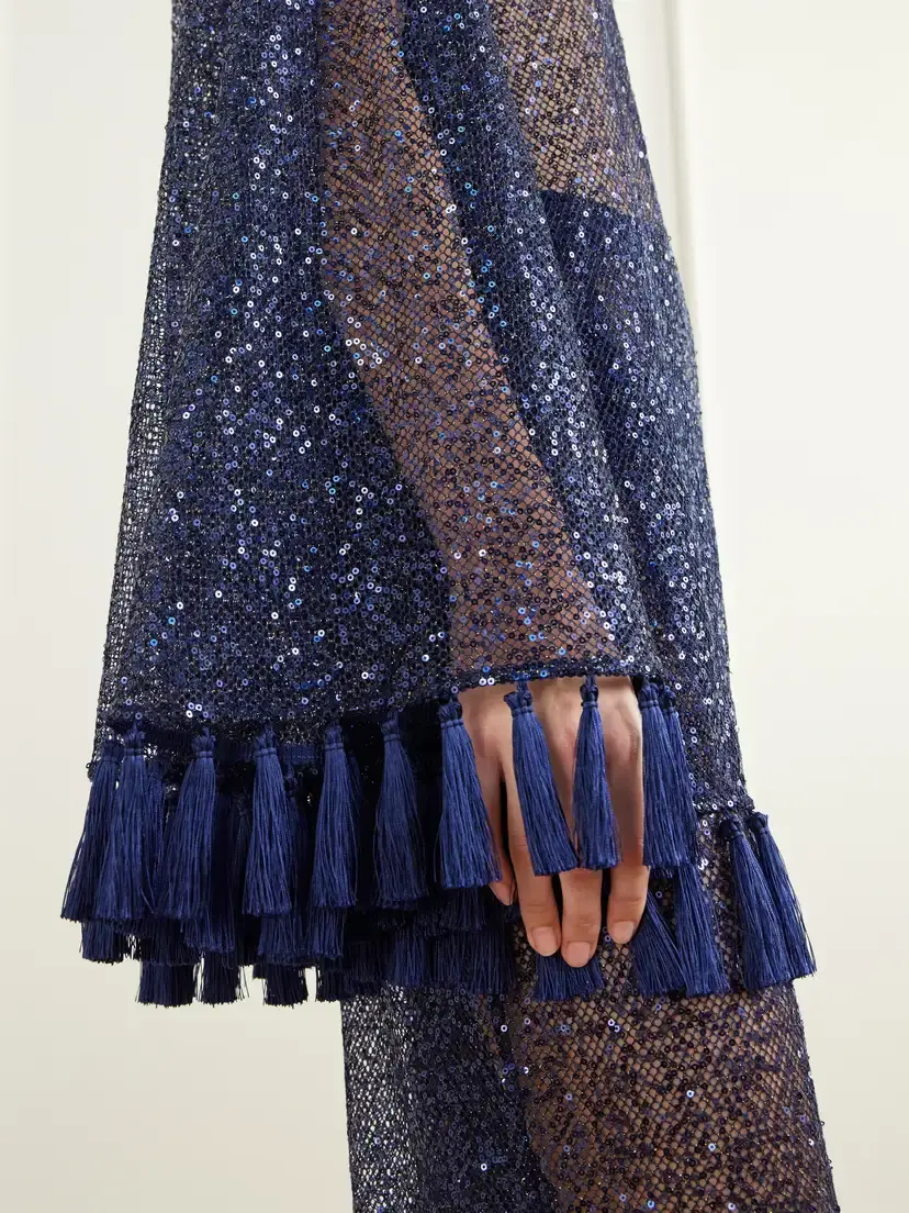 Taller Marmo One-shoulder Fringed Sequined Mesh Mini Dress | Thumbnail 4 Taller Marmo One-shoulder Fringed Sequined Mesh Mini Dress | Thumbnail 4