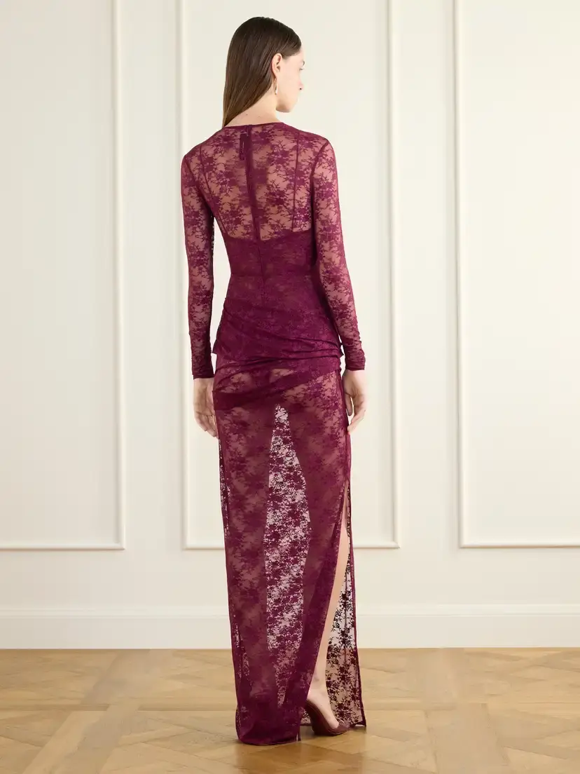 Alex Perry Ruched Lace Gown | Thumbnail 3