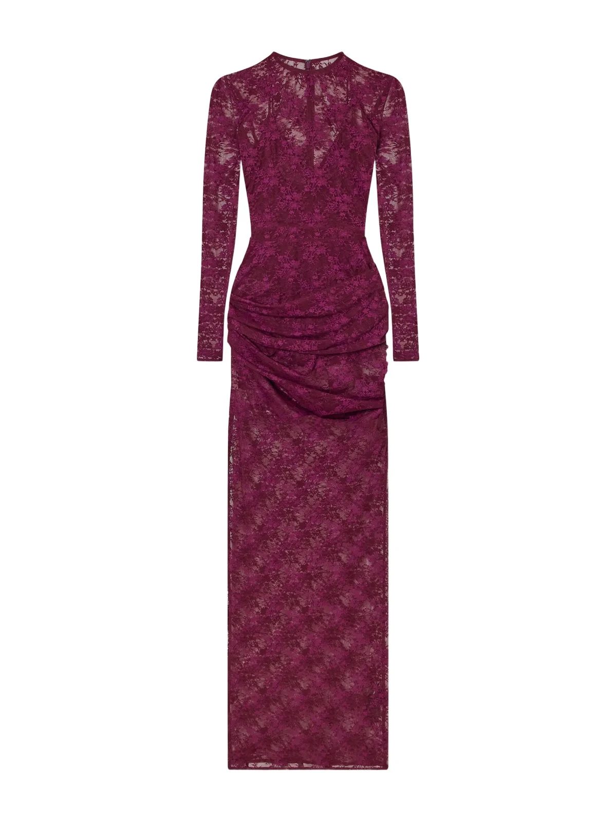 Alex Perry Ruched Lace Gown