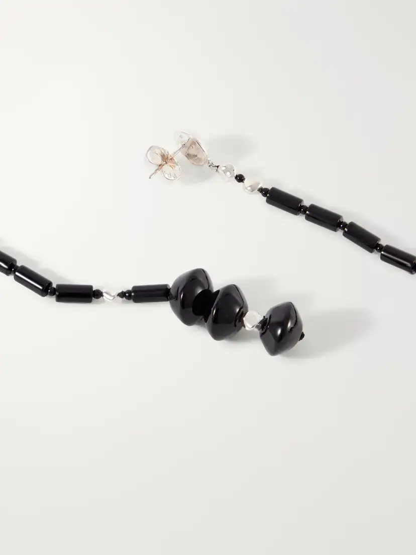 AGMES Margot Silver-tone Onyx Earrings | Thumbnail 3 AGMES Margot Silver-tone Onyx Earrings | Thumbnail 3