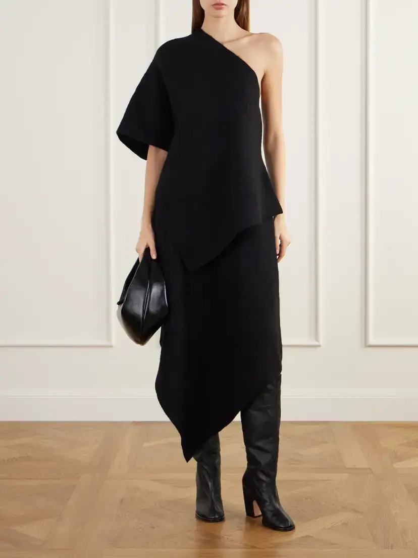 Lauren Manoogian Manta Asymmetric Wool, Alpaca And Cotton-blend Felt Midi Skirt | Thumbnail 2 Lauren Manoogian Manta Asymmetric Wool, Alpaca And Cotton-blend Felt Midi Skirt | Thumbnail 2