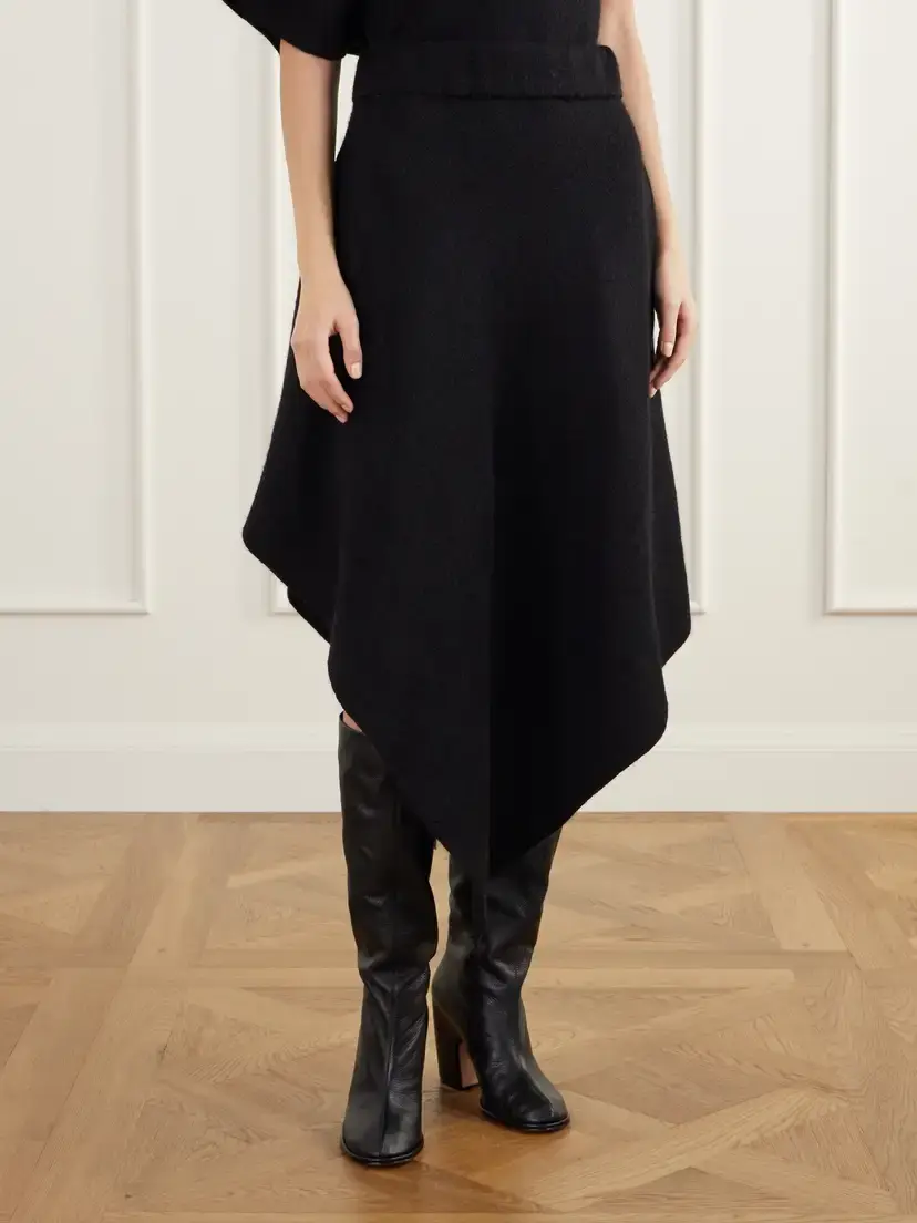 Lauren Manoogian Manta Asymmetric Wool, Alpaca And Cotton-blend Felt Midi Skirt | Thumbnail 3 Lauren Manoogian Manta Asymmetric Wool, Alpaca And Cotton-blend Felt Midi Skirt | Thumbnail 3