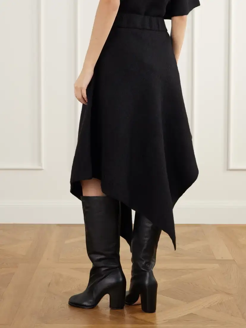 Lauren Manoogian Manta Asymmetric Wool, Alpaca And Cotton-blend Felt Midi Skirt | Thumbnail 4 Lauren Manoogian Manta Asymmetric Wool, Alpaca And Cotton-blend Felt Midi Skirt | Thumbnail 4