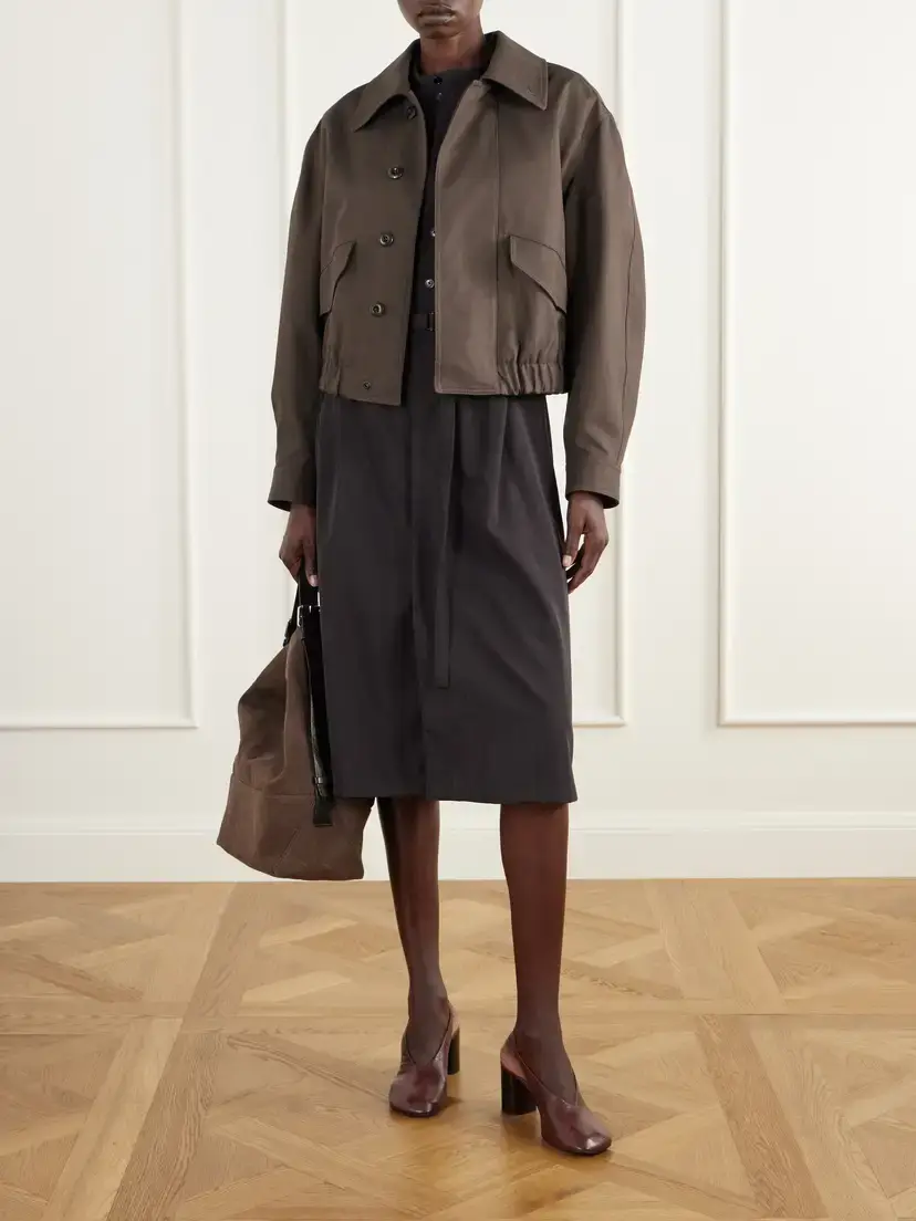 Lemaire Belted Pleated Wool-blend Gabardine Midi Dress | Thumbnail 2 Lemaire Belted Pleated Wool-blend Gabardine Midi Dress | Thumbnail 2