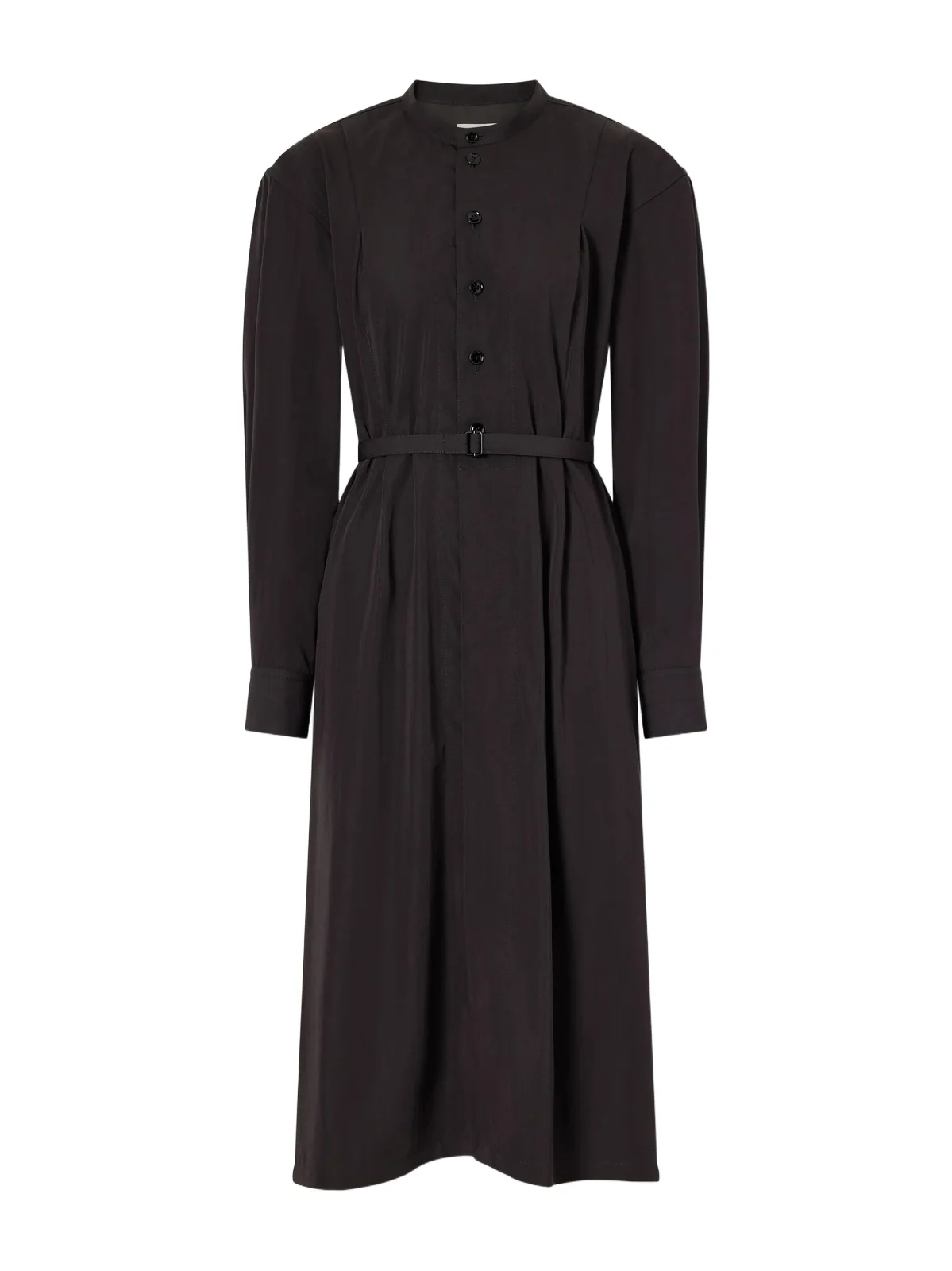 Belted Pleated Wool-blend Gabardine Midi Dress Belted Pleated Wool-blend Gabardine Midi Dress