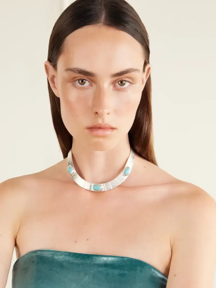 Juju Vera Athena Sterling Silver Turquoise Choker | Thumbnail 2