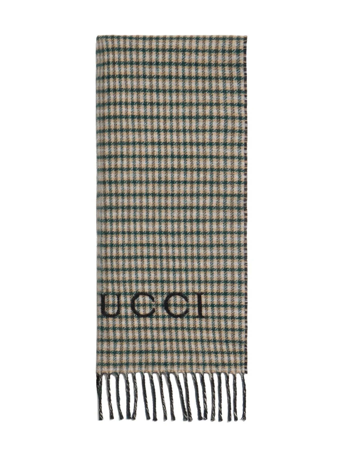 Gucci Tartan Cashmere Wool Scarf