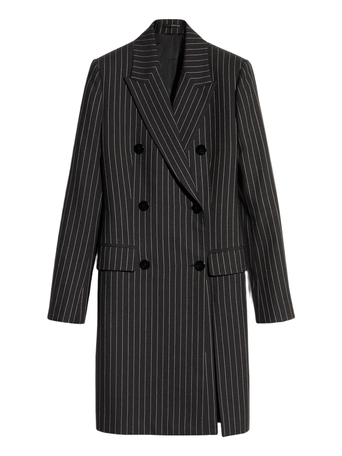 Gucci Pinstripe Wool Silk Coat