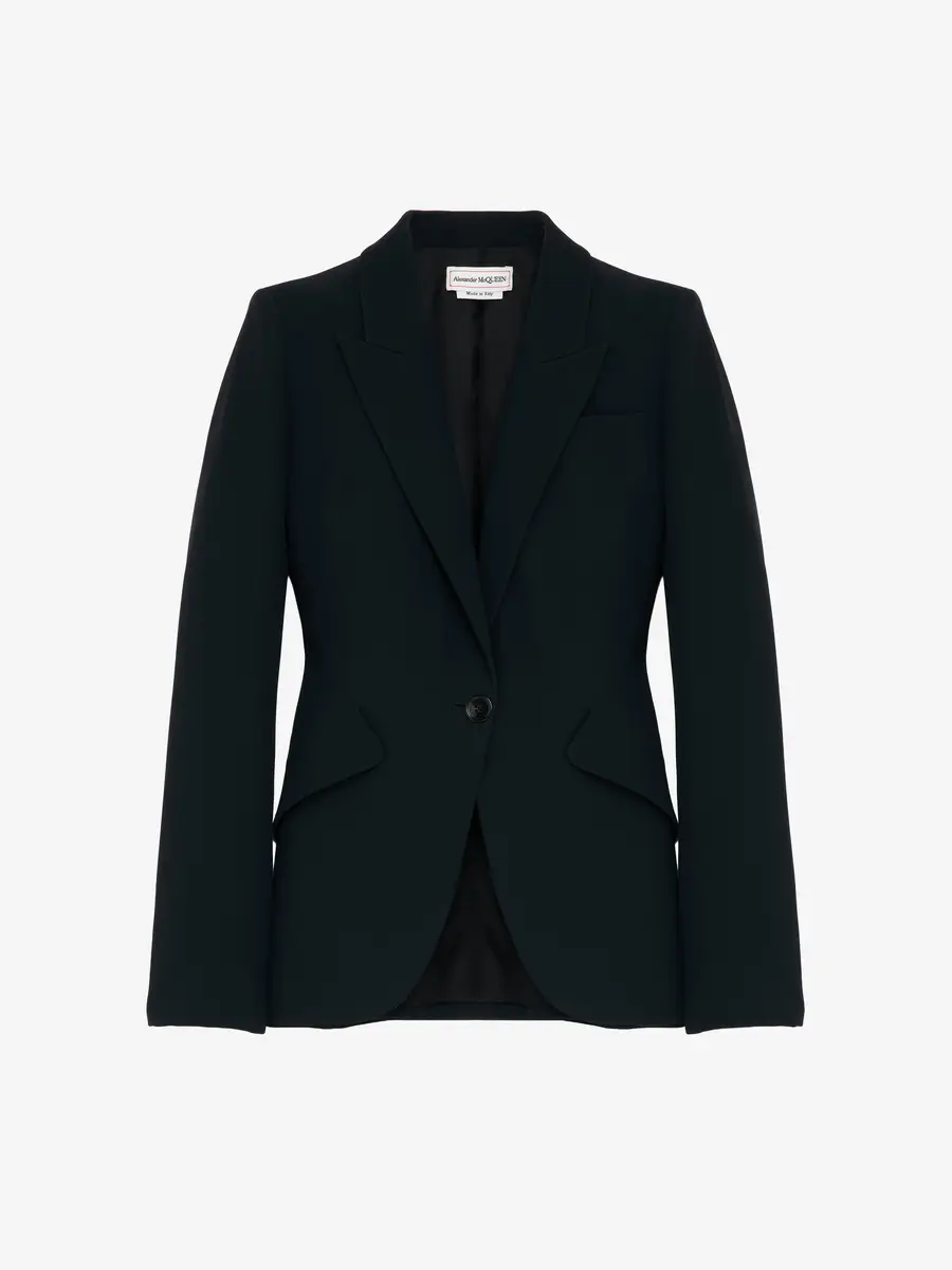 Alexander McQueen Peak Shoulder Leaf Crepe Jacket | Thumbnail 2