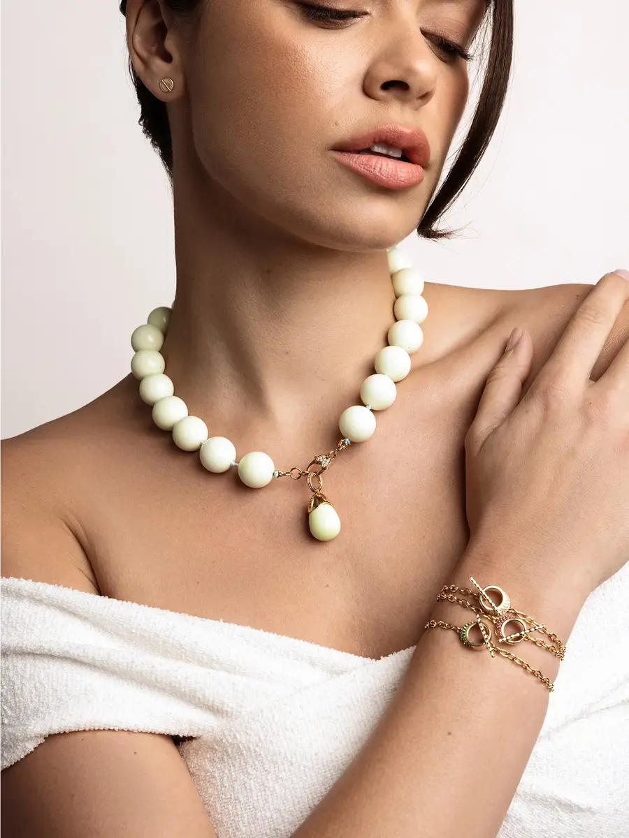 Onirikka Hand Knotted Chrysoprase Bead Necklace | Thumbnail 3 Onirikka Hand Knotted Chrysoprase Bead Necklace | Thumbnail 3