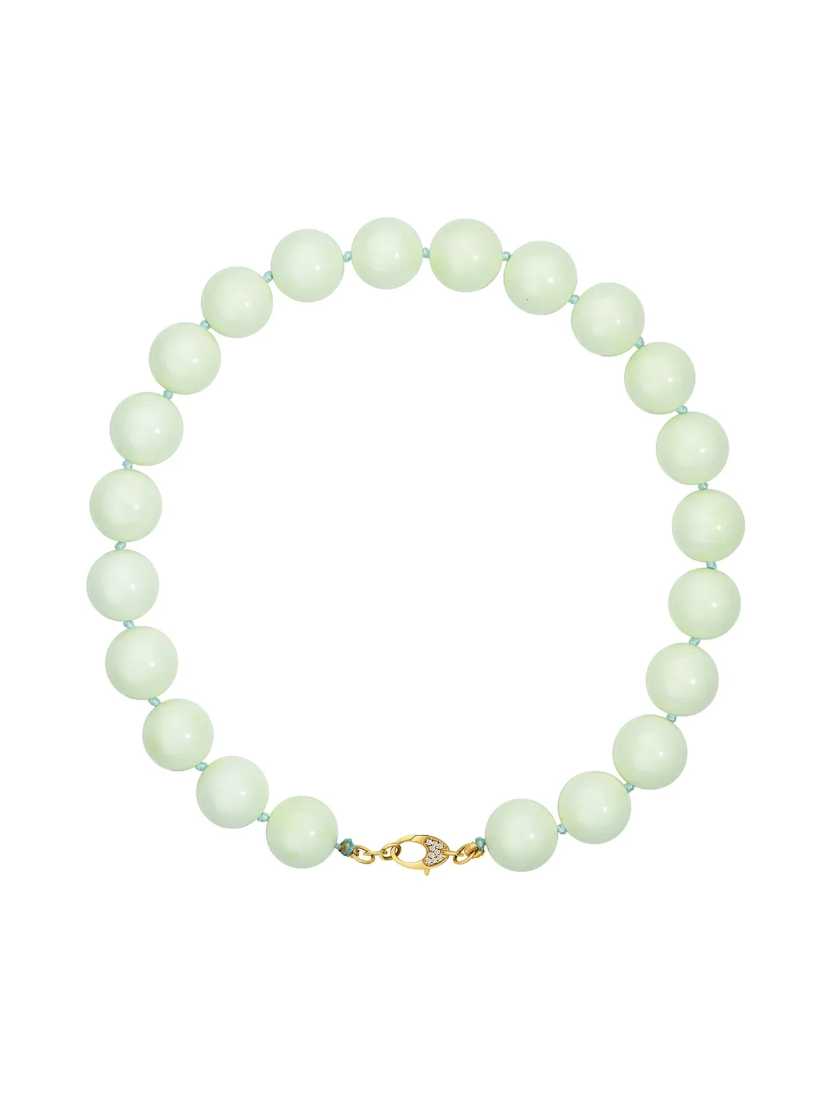 Onirikka Hand Knotted Chrysoprase Bead Necklace