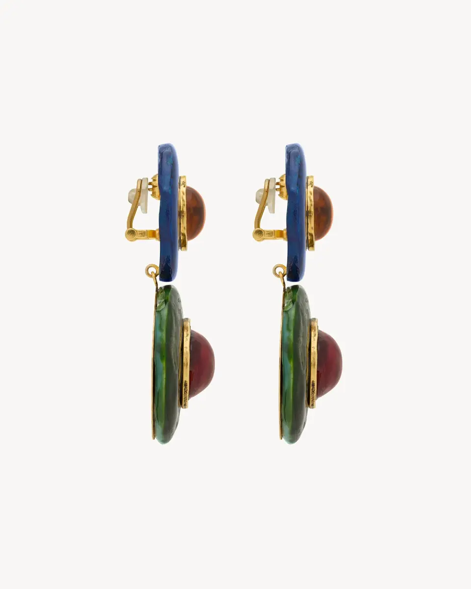 Yves Saint Laurent cabochon drop earrings in ceramic | Thumbnail 4 Yves Saint Laurent cabochon drop earrings in ceramic | Thumbnail 4