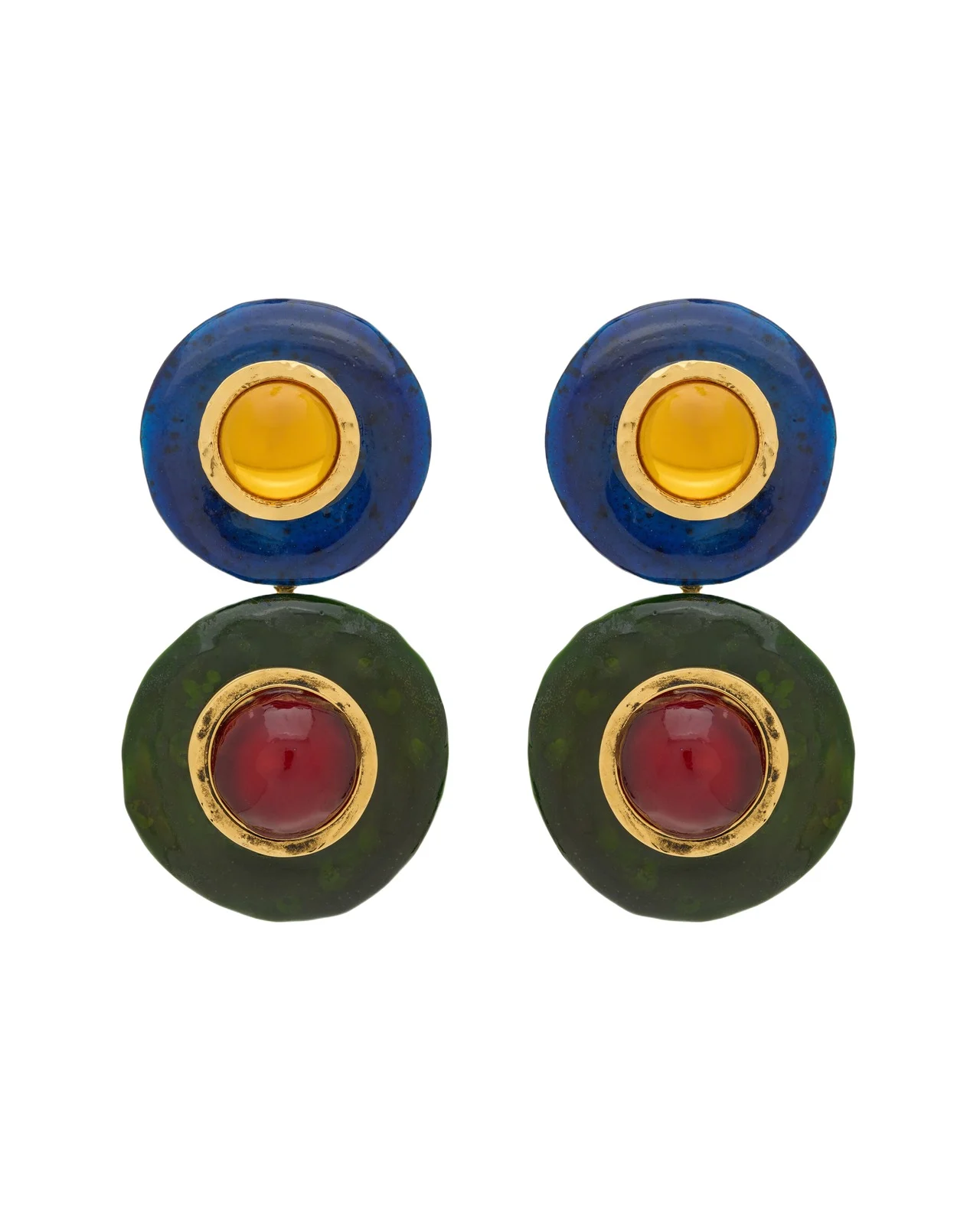 Yves Saint Laurent cabochon drop earrings in ceramic