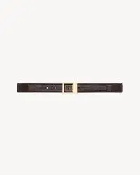 Yves Saint Laurent LA 66 buckle belt in crocodile-embossed leather | Thumbnail 2