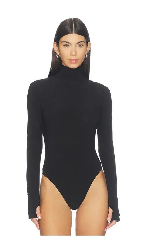 Norma Kamali Long Sleeve Turtleneck Open Back Bodysuit | Thumbnail 2